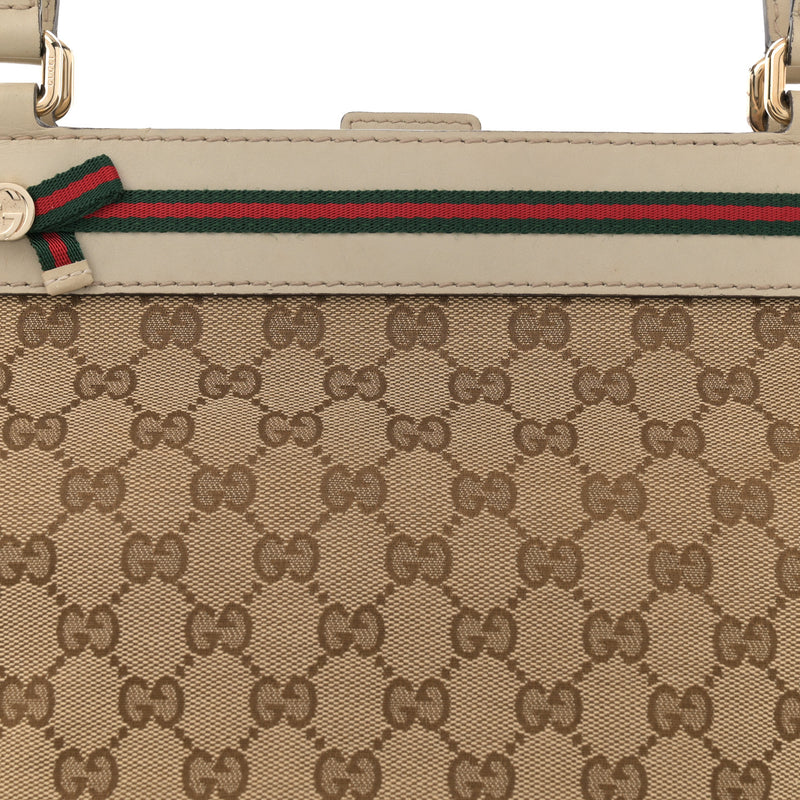 Gucci Web Medium Mayfair Tote Off White