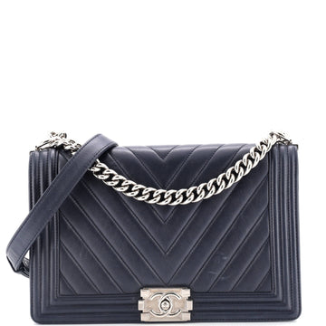 Chanel Boy Flap Bag Chevron Calfskin New