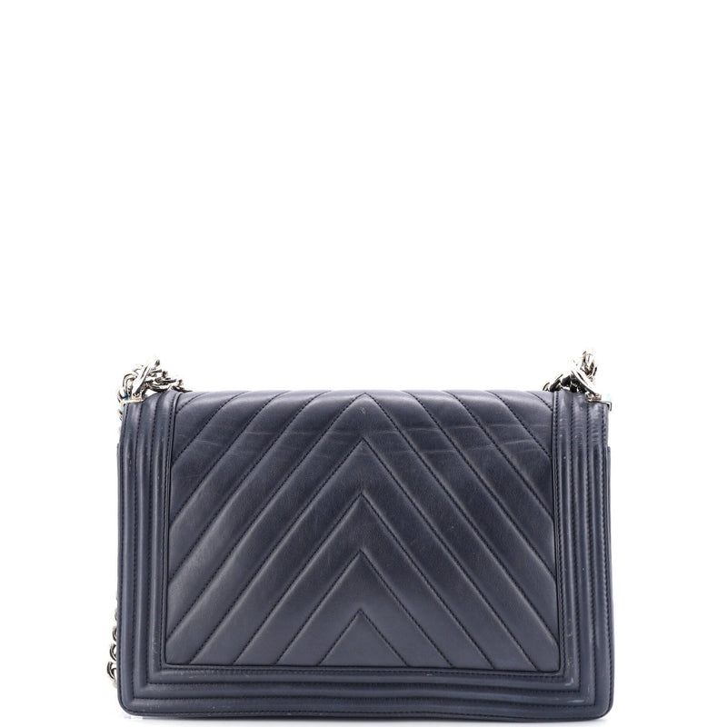 Chanel Boy Flap Bag Chevron Calfskin New