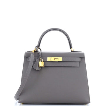 Hermes Kelly Handbag Grey Epsom With