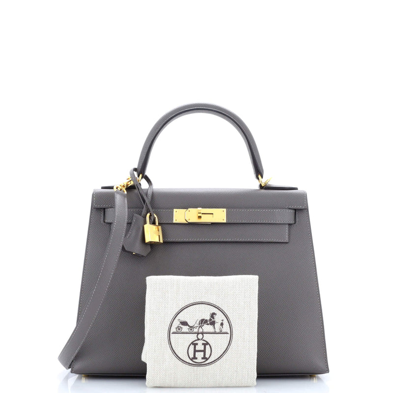 Hermes Kelly Handbag Grey Epsom With