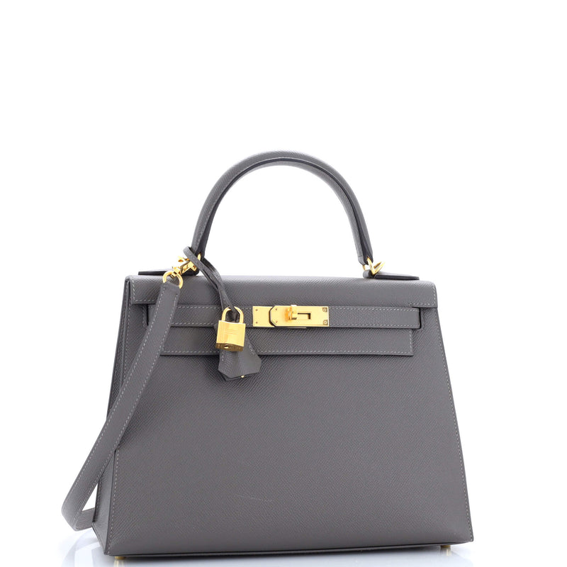 Hermes Kelly Handbag Grey Epsom With