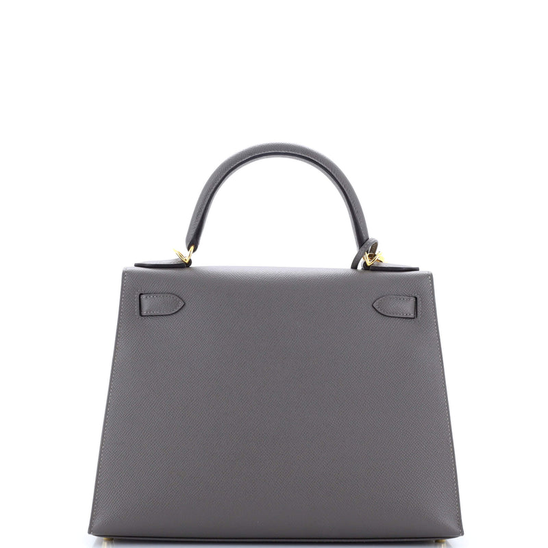 Hermes Kelly Handbag Grey Epsom With