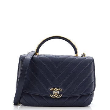 Chanel Cc Metal Top Handle Flap Bag