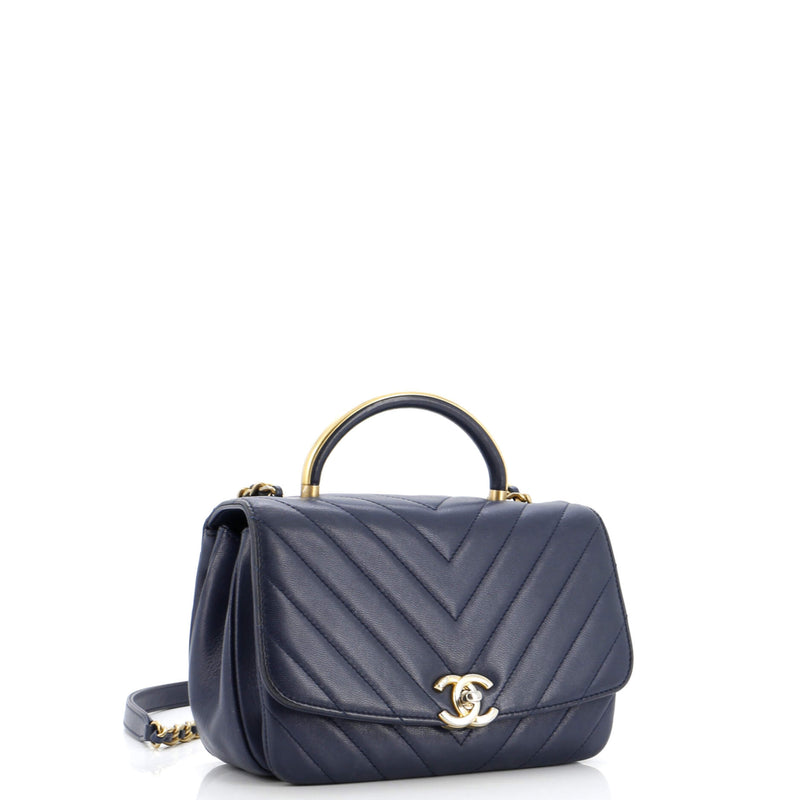 Chanel Cc Metal Top Handle Flap Bag