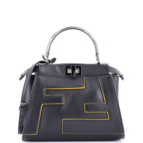 Fendi Ff Logo Peekaboo Bag Leather With