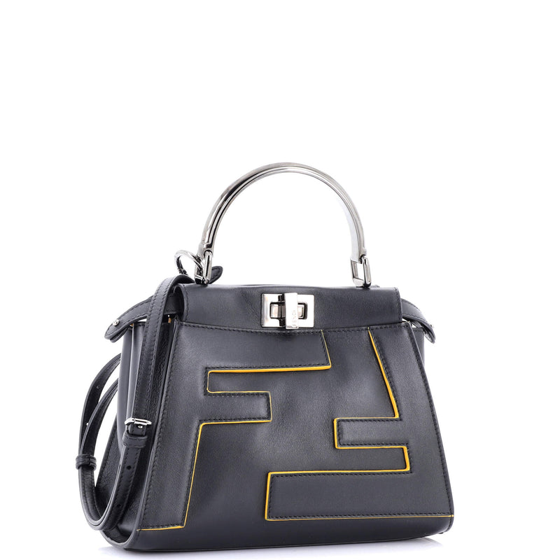 Fendi Ff Logo Peekaboo Bag Leather With