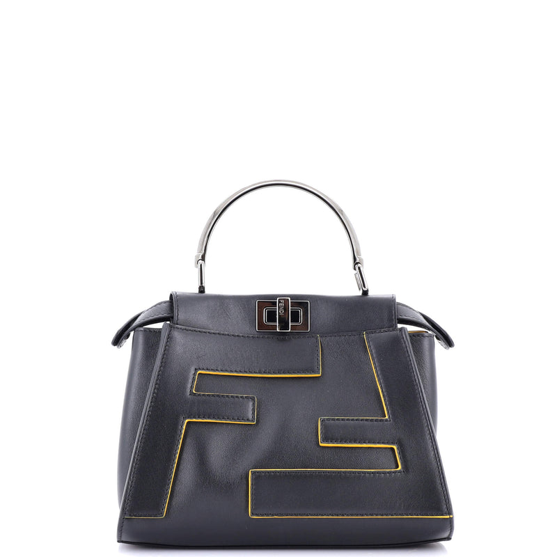 Fendi Ff Logo Peekaboo Bag Leather With