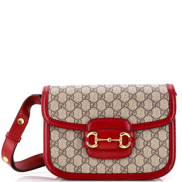 Gucci Horsebit Shoulder Bag Gg Coated