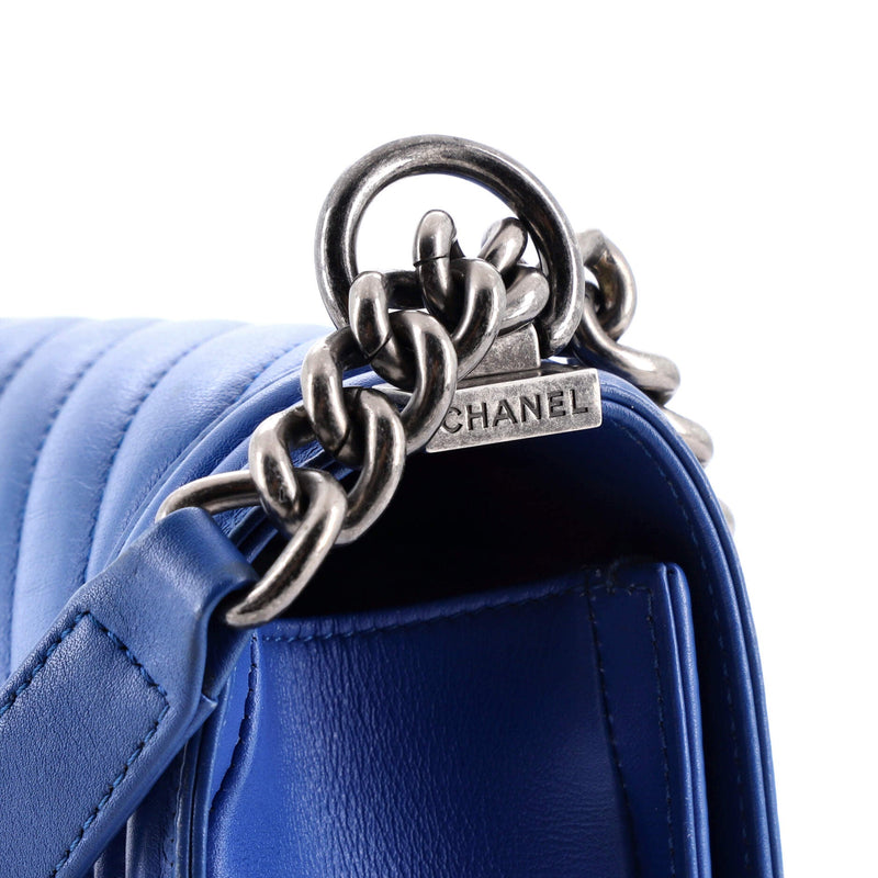 Chanel Boy Flap Bag Chevron Lambskin New