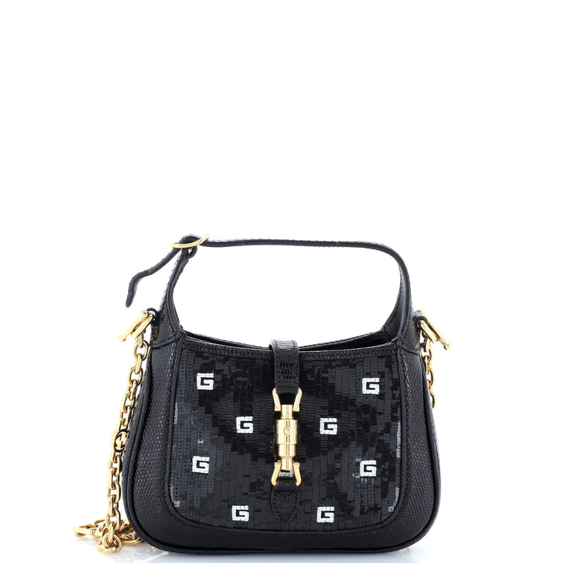 Gucci Jackie Chain Hobo Crystal Gg