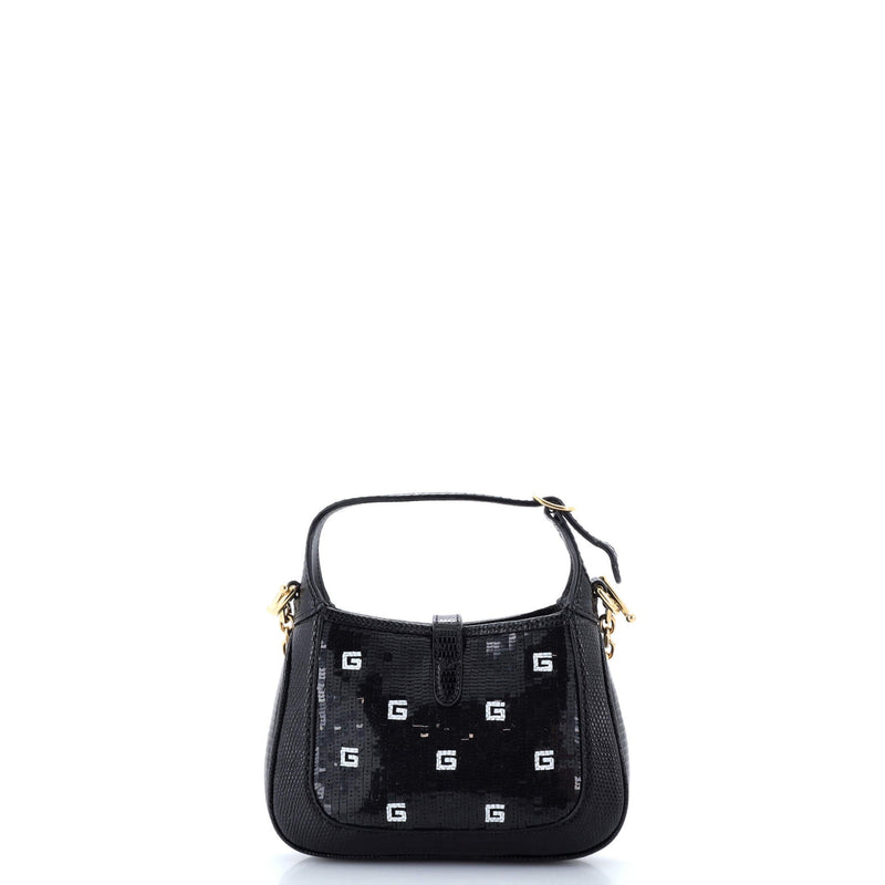 Gucci Jackie Chain Hobo Crystal Gg