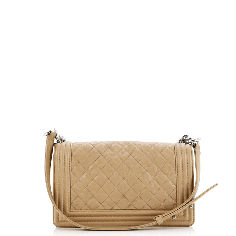 Chanel Boy Flap Bag Quilted Caviar Old