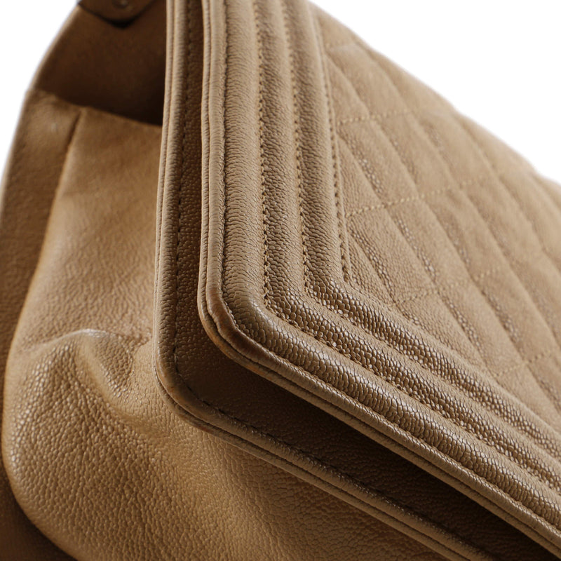Chanel Boy Flap Bag Quilted Caviar Old