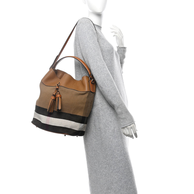 Burberry Grainy Calfskin Canvas Mega