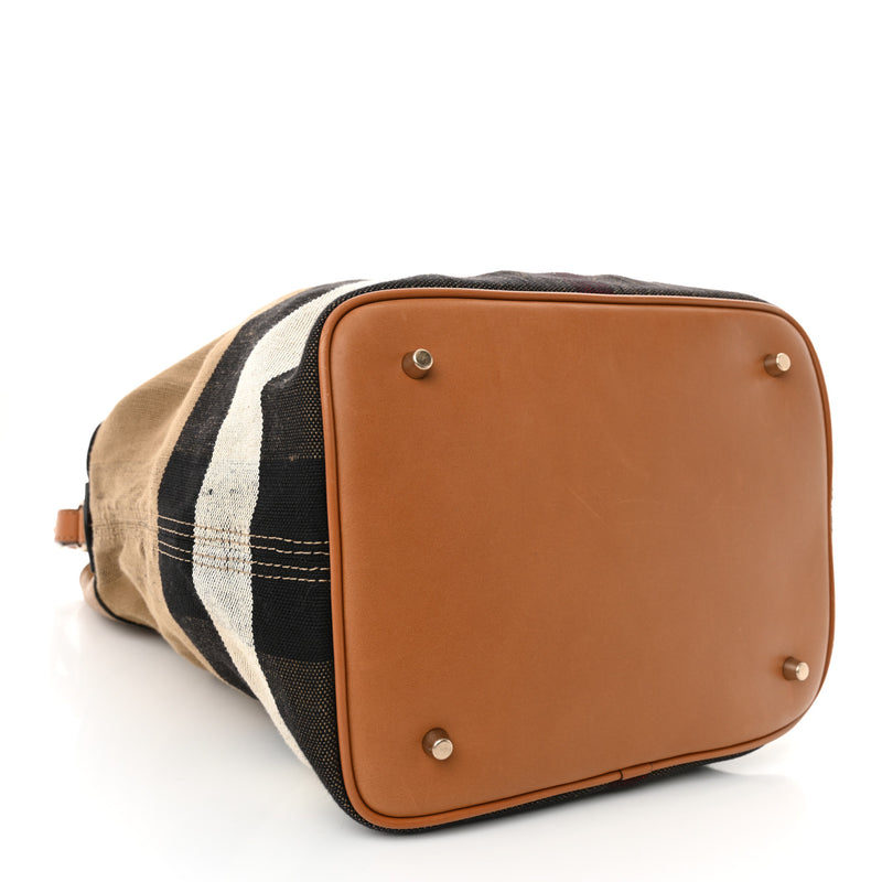 Burberry Grainy Calfskin Canvas Mega