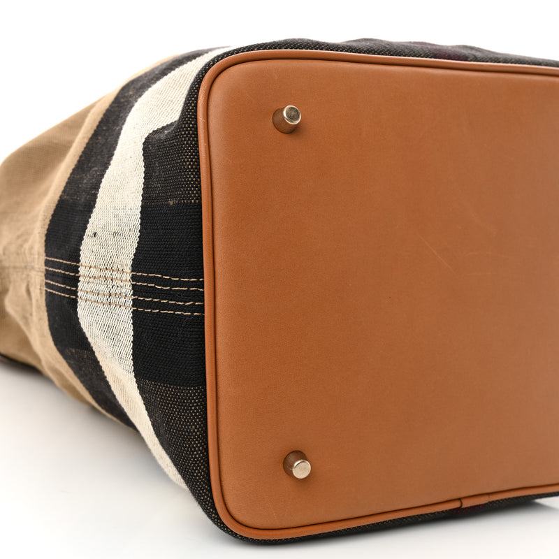 Burberry Grainy Calfskin Canvas Mega