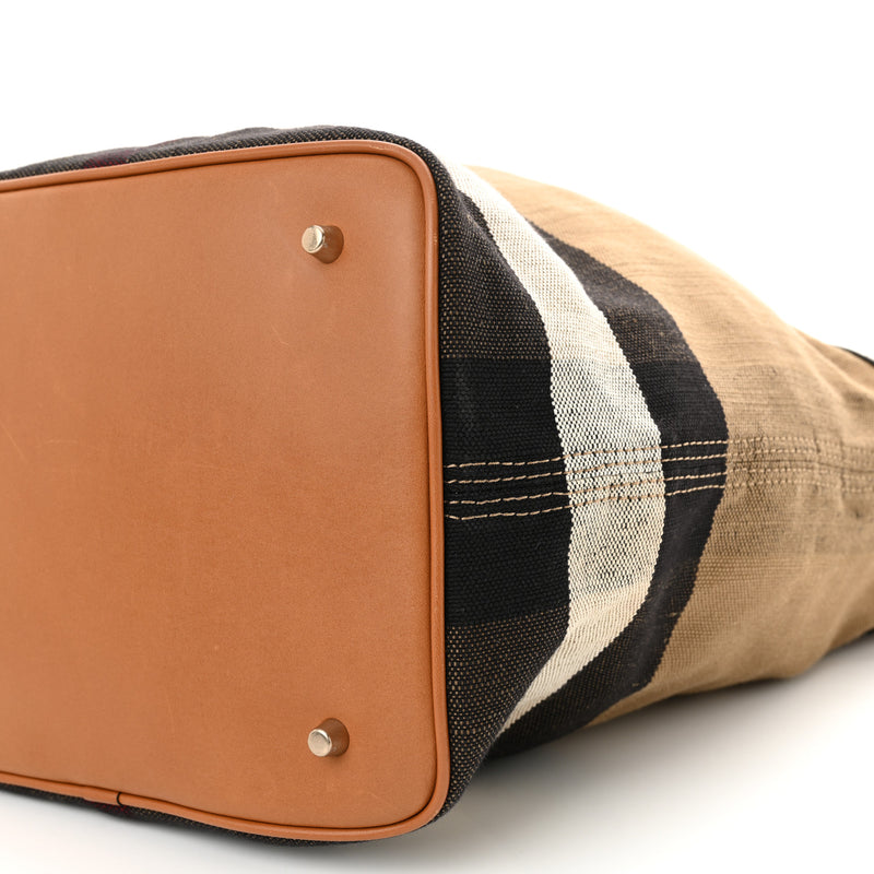 Burberry Grainy Calfskin Canvas Mega