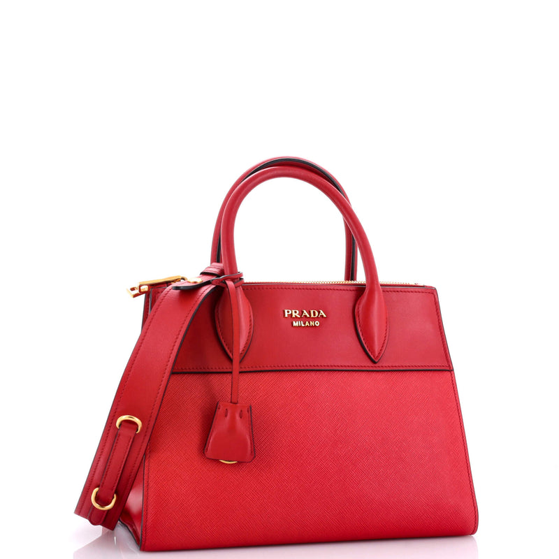 Prada Paradigme Tote Saffiano With City