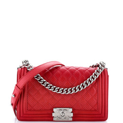 Chanel Boy Flap Bag Quilted Perforated