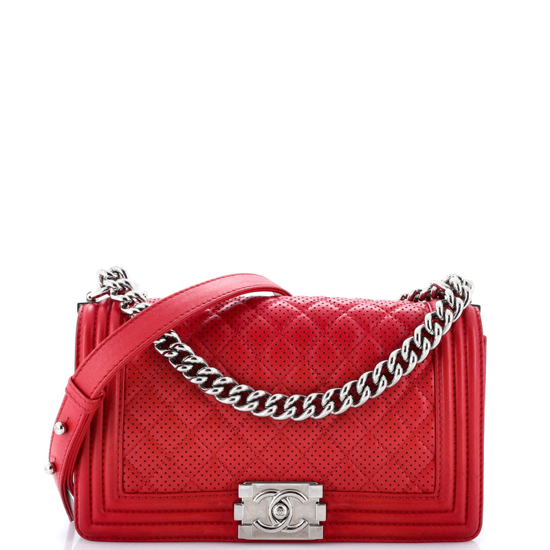 Chanel Boy Flap Bag Quilted Perforated