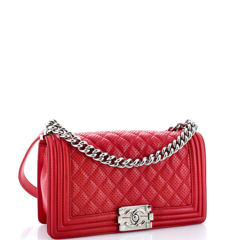 Chanel Boy Flap Bag Quilted Perforated