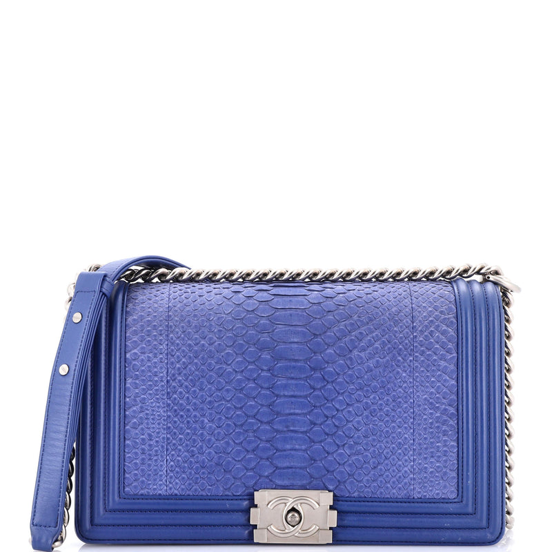 Chanel Boy Flap Bag Python New Medium
