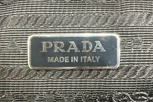 Prada Triangle Logo Zip Chain Crossbody