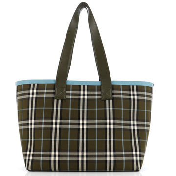 Burberry London Tote Check Canvas Medium