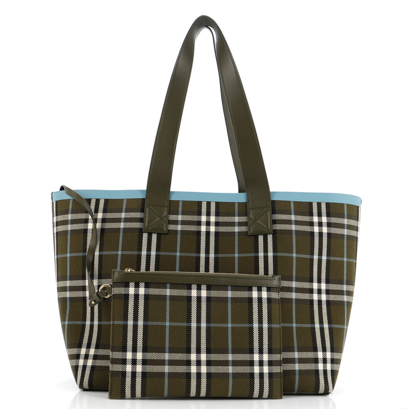 Burberry London Tote Check Canvas Medium