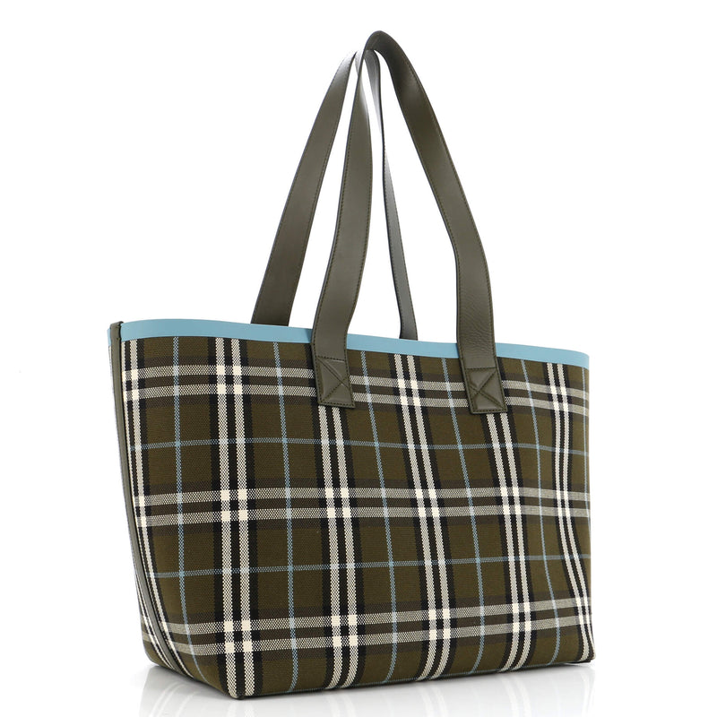 Burberry London Tote Check Canvas Medium