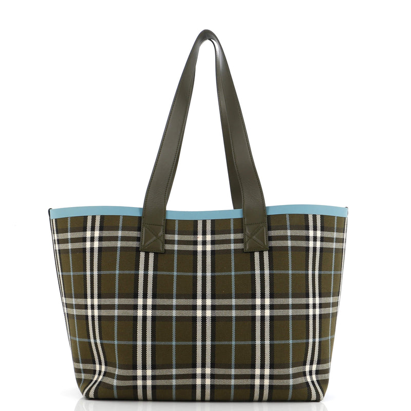 Burberry London Tote Check Canvas Medium