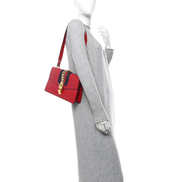 Gucci Calfskin Small Sylvie Shoulder Bag
