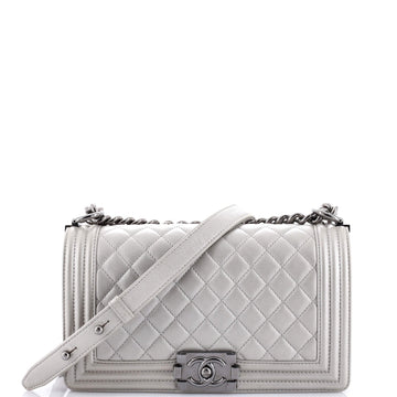 Chanel Boy Flap Bag Quilted Caviar Old