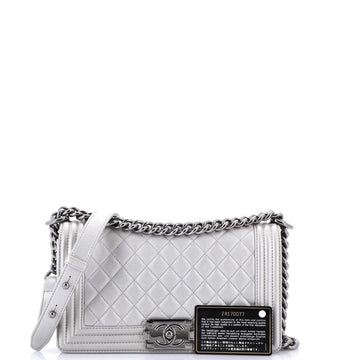 Chanel Boy Flap Bag Quilted Caviar Old