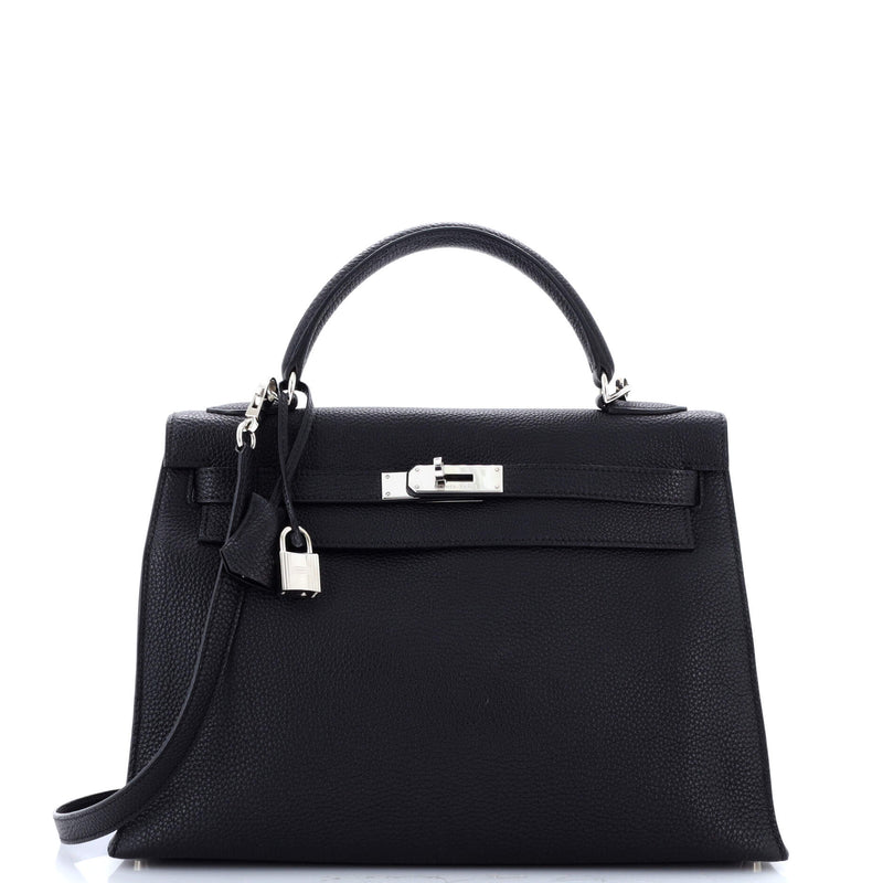 Hermes Kelly Handbag Noir Togo With
