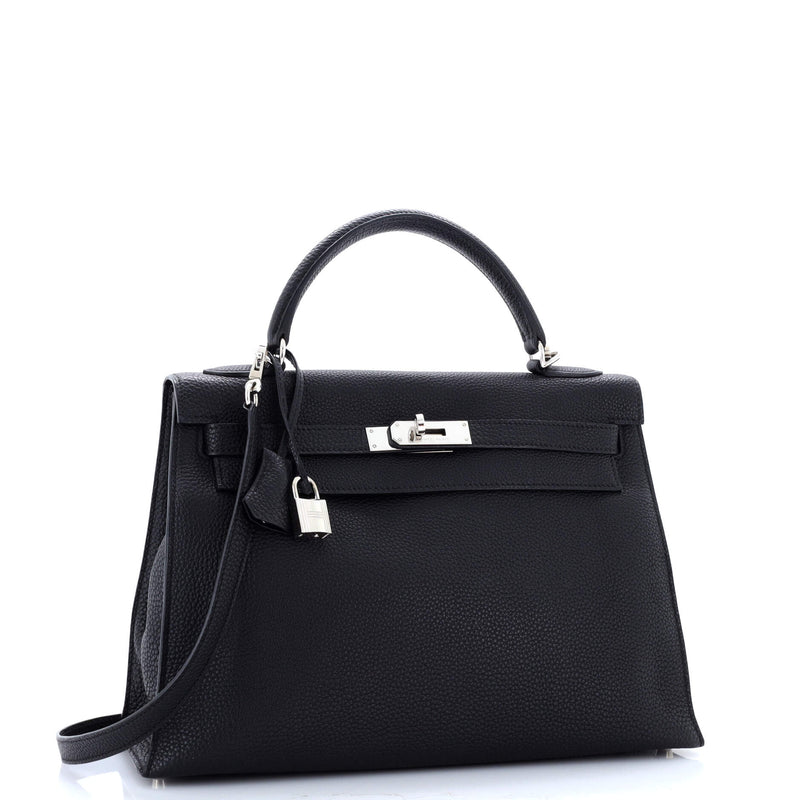 Hermes Kelly Handbag Noir Togo With
