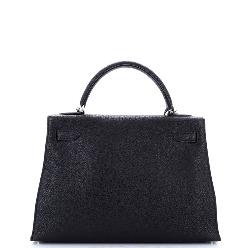 Hermes Kelly Handbag Noir Togo With
