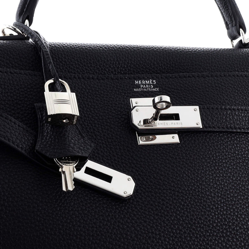 Hermes Kelly Handbag Noir Togo With