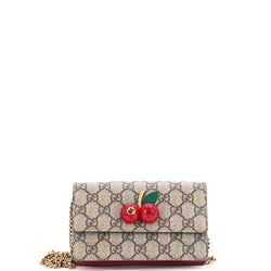 Gucci Cherries Wallet On Chain Gg Coated