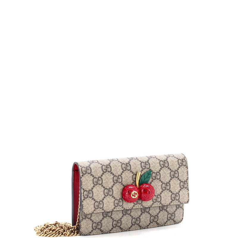 Gucci Cherries Wallet On Chain Gg Coated