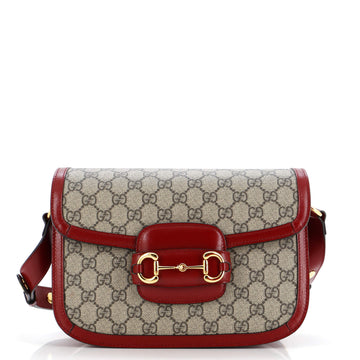 Gucci Horsebit Shoulder Bag Gg Coated