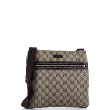 Gucci Front Zip Flat Messenger Bag Gg
