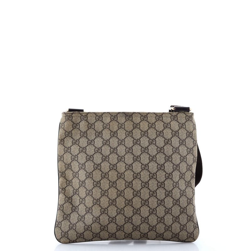 Gucci Front Zip Flat Messenger Bag Gg