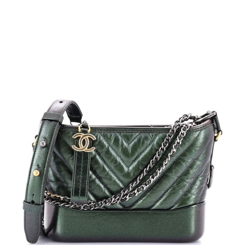 Chanel Gabrielle Hobo Chevron Metallic