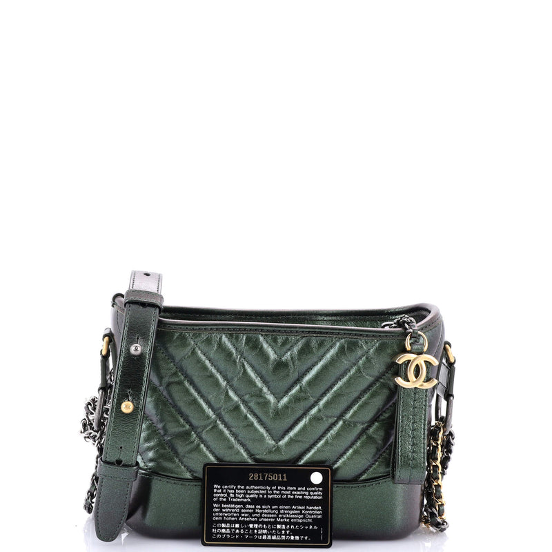 Chanel Gabrielle Hobo Chevron Metallic