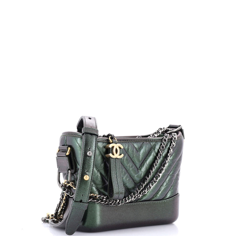 Chanel Gabrielle Hobo Chevron Metallic