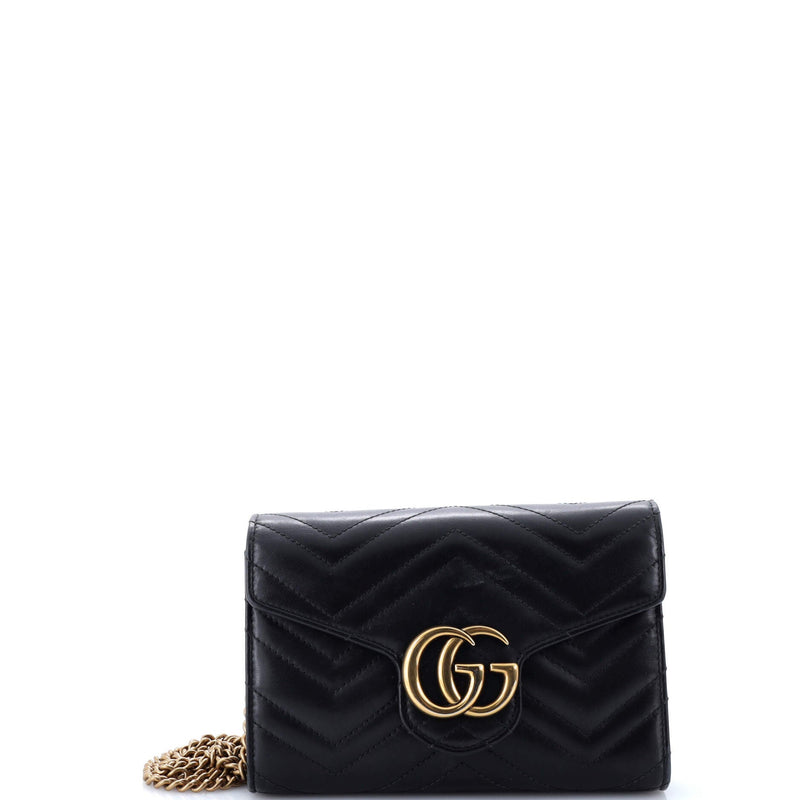 Gucci Gg Marmont Chain Wallet Matelasse
