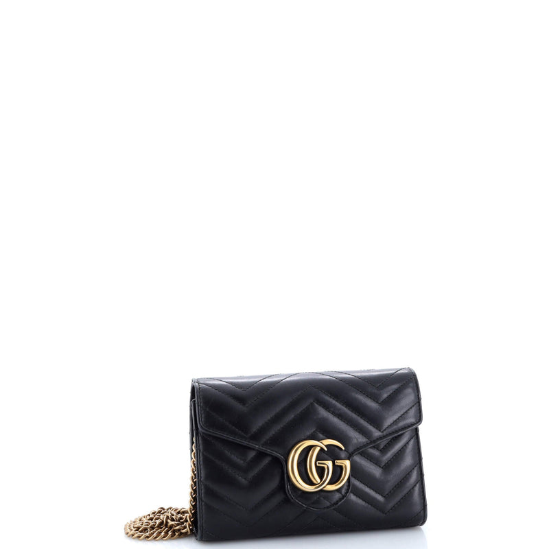 Gucci Gg Marmont Chain Wallet Matelasse