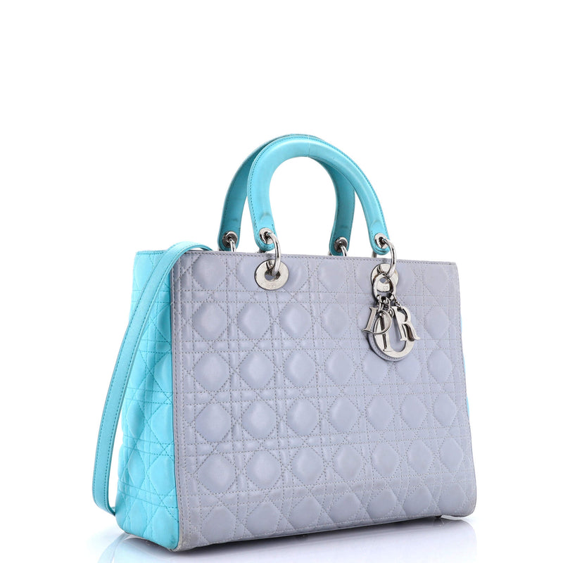 Christian Dior Bicolor Lady Bag Cannage